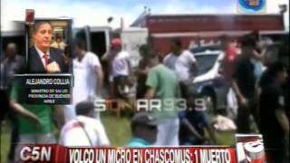 C5N VOLCO UN MICRO EN CHASCOMUS, AL MENOS UN MUERTO