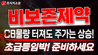 [비보존제약 주가전망] 제약 바이오섹터에 확인된 수급, 악재에도 흔들림없이 강하다!