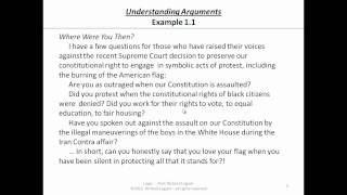Understanding Arguments Part 1