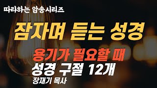 (따라하는 묵상시리즈) 9 용기가 필요할 때 반드시 외워야 할 성경구절 12개, 잠자며 듣는 성경 [1회: 12분] | 장재기 목사 | 마음에 와 닫는 구절을 댓글로 남겨주세요.