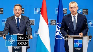 NATO Secretary General with the Prime Minister of Luxembourg 🇱🇺 Xavier Bettel, 27 APR 2023