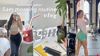my 5am morning routine 🌱: *productive* & realistic, healthy habits, journaling, working out, & more!