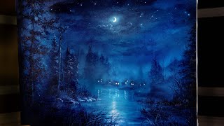 Moonlight on the Lake - Oil Painting Demo