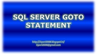 SQL Server Goto Simple Example