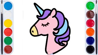 How to Draw a Unicorn Emoji Easy