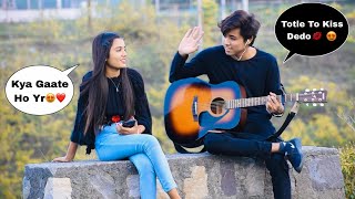 Totla (तोतला) Singing Love Songs With Guitar | Prank On Cute Girl | Amazing Reactions | Jhopdi K