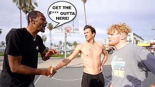 Trash Talker Gets HEATED After I Did This... 2v2 Basketball At Venice Beach!