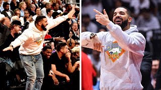 Drake and the Toronto crowd do the airplane as Embiid checks out