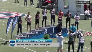 Deaf sprinter gives Division III Gallaudet University first title