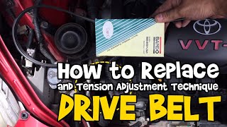 Paano Magpalit ng DRIVE BELT at Technique sa Adjustment nito | How To Change DRIVE BELT TOYOTA VIOS