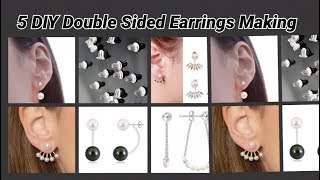 5 DIY Double Sided Earrings Making at home