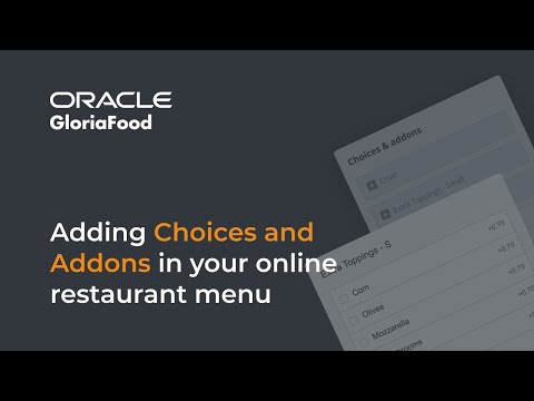 Add choices and add-ons to your online restaurant menu – GloriaFood Tutorial