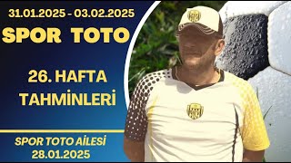 SPOR TOTO 26. Hafta Tahminleri  I #Sportototahminleri #sportoto