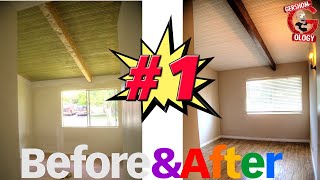 BEFORE & AFTER Home Renovation Pt. 1  - (Staining Wood Beams)
