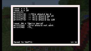 ComputerCraft Tutorial Episode 2 - Variables, Math, and Comments