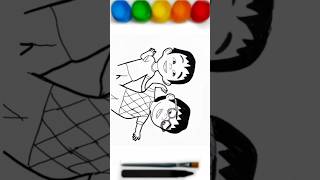 Menggambar Fizi dan Ehsan #drawing #upinipin #upindanipin #shorts #short #drawingtutorial #d