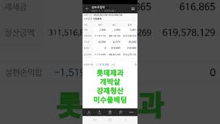 #롯데웰푸드#(구)롯데제과500만원 풀미수 5배2500만 미수결과 오늘강제청산 당한결과물#미수몰빵 하루160만 손실 미수가위험한이유#공모주 알멕 5명청약1주당첨 #알멕 공모주