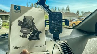 CHGeek wireless phone mount charger unboxing and set up