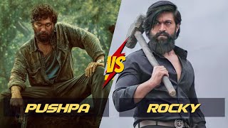 Pushpa vs Rocky Who is Powerful 🔥? | Allu Arjun vs Yash | Character Comparison #pushpa #kgf #kgf2