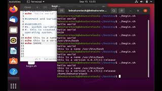 Unix & Shell scripting tutorial basic 2 .. Creating Variables and Comments