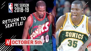 Kevin Durant Returns to Seattle!  Highlights vs Kings 2018.10.05 - 26 Pts, 7 Ast