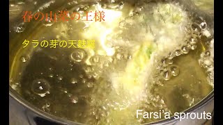 【田舎暮らし】How To Make Homemade Japanese Food  山菜の王様タラの芽の絶品天婦羅　Fatsia sprouts