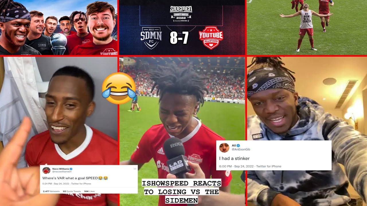 YouTube Stars And Football Players React To Sidemen Charity Match - YouTube