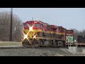 cpkc 253 and bn rock at bettendorf k73 250 k71 at nahant yard december 9 2024