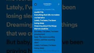 OneRepublic: Counting Stars (Speed Up) | #Lyrics
