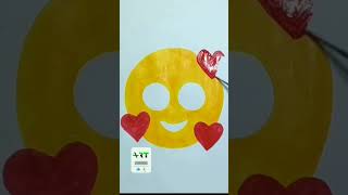 🥰cute smile emoji with hearts drawing #cuteemoji#statusemoji #heartsemoji #shortsvideo #sanjuart