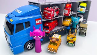 はたらくくるまのトミカのミニカーを開封してコンボイへ収納します☆ sprunki Tomica miniature cars are opened and stored in the convoy !