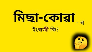 মিছা কোৱাৰ ইংৰাজী কি ?|| Assamese to English || word's meaning || Assamese Meaning In Lie ||