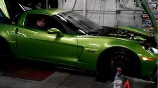 Green Monster Twin Turbo Corvette Dyno E85 18.5PSI 1013RWH/989RWT 15deg