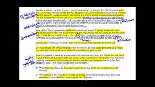 Issue Spot Trusts:  2 trusts (inter vivos and testamentary), 2 calls, and 3 beneficiaries