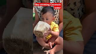 Drinking coconuts 🥥 #funny #coconut #water #baby #boy #love #cutebaby #cute #lovely