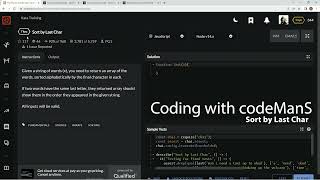 Codewars 7 kyu Sort by Last Char JavaScript