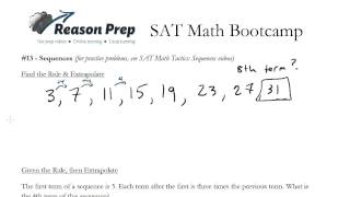 #13 - Sequences, SAT Math Bootcamp