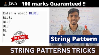 Patterns in String | ICSE computer | looping in Java ICSE Patterns in java