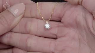 Lab Diamond Solitaire Pendant Necklace 0.50ct H/Si in 9K Gold - NDG5237