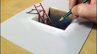 Drawing Ladder in the Hole - 3D Art by Vamos