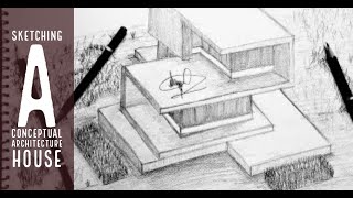 Time lapse Sketch | Basic Forms To Building | Pencil Sketching | Modern Architecture | 2019