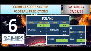 07/08/21 CORRECT SCORE BETTING SYSTEM FOOTBALL PREDICTIONS TODAY - FIXED ODDS METHOD - SOCCER TIPS
