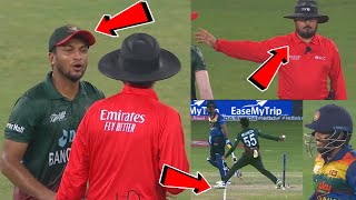 Huge drama in bangladesh vs Sri lanka match umpire gives out but third umpire give not out