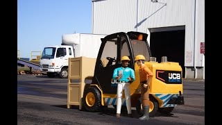 Bruder Toys 02512 | JCB Teletruck w/ Pallet Working at the Port