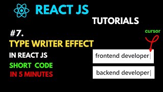 Typewriter Effect in React JS | React Tutorials