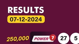 uwinn lottery result today 07/12/2024 Saturday December power7 Grand6 max3 4you spin5 U winn Result