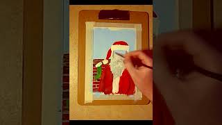 Santa Portrait:  30 second Time Lapse Painting! #shorts