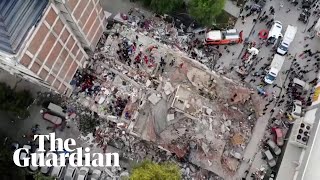 Turkey earthquake: drone shows buildings reduced to rubble in İzmir
