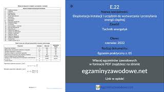 Egzamin zawodowy praktyczny z. 01 E.22, czerwiec 2022