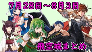 7月28日～8月3日の天シーズン飛空城まとめ【迅雷パしか使えないきりたんの飛空城】